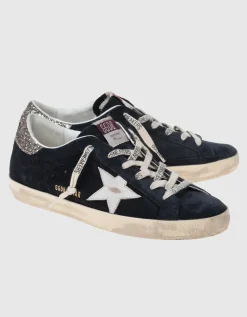 Veloursleder Sneaker mit Glitter-Finish