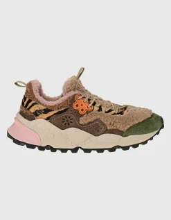 Veloursleder Sneaker mit Teddyfelldetails