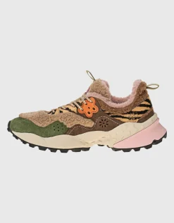 Veloursleder Sneaker mit Teddyfelldetails