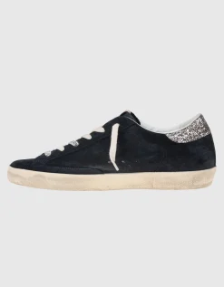 Veloursleder Sneaker mit Glitter-Finish