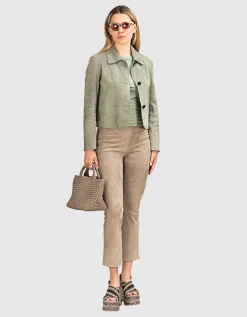 Veloursleder-Jacke Emy mit Eingrifftaschen