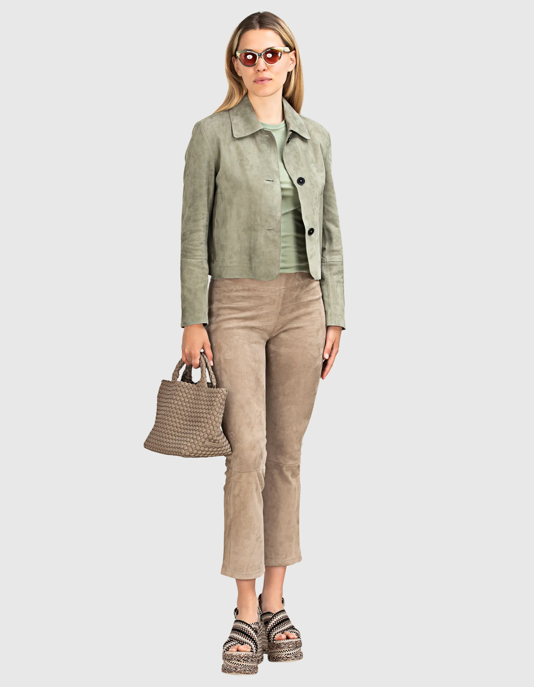 Veloursleder-Jacke Emy mit Eingrifftaschen