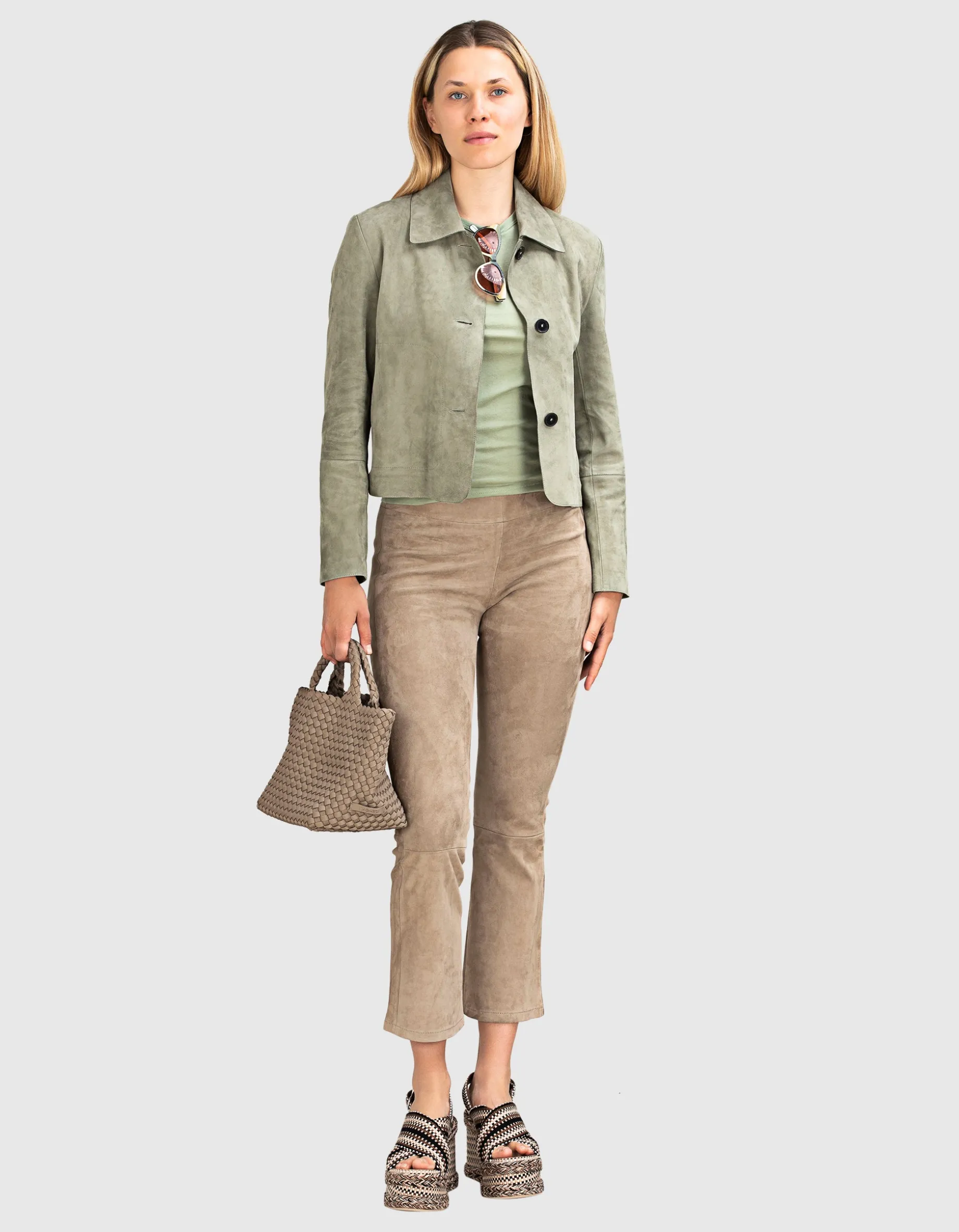 Veloursleder-Jacke Emy mit Eingrifftaschen