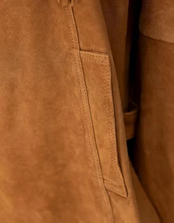 Veloursleder-Jacke Ginny mit Fransen-Details