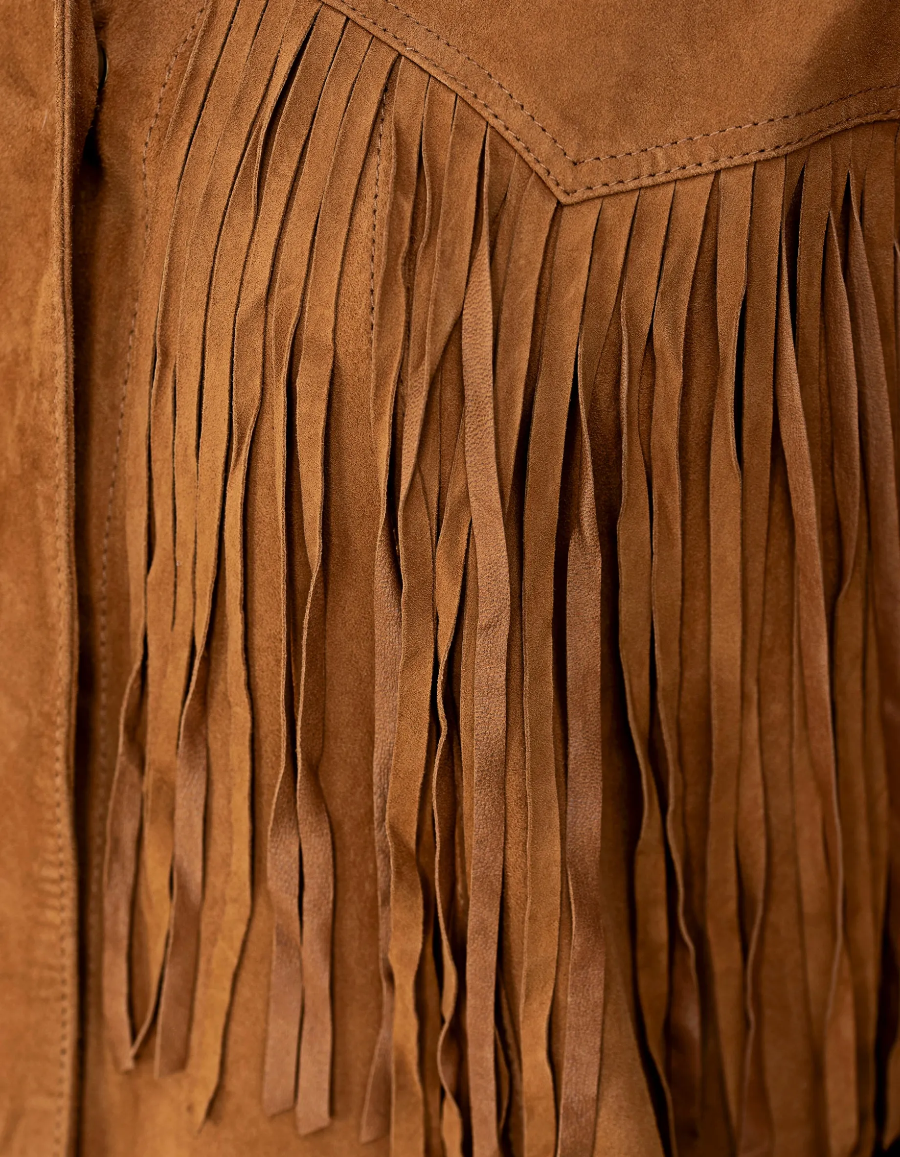 Veloursleder-Jacke Ginny mit Fransen-Details