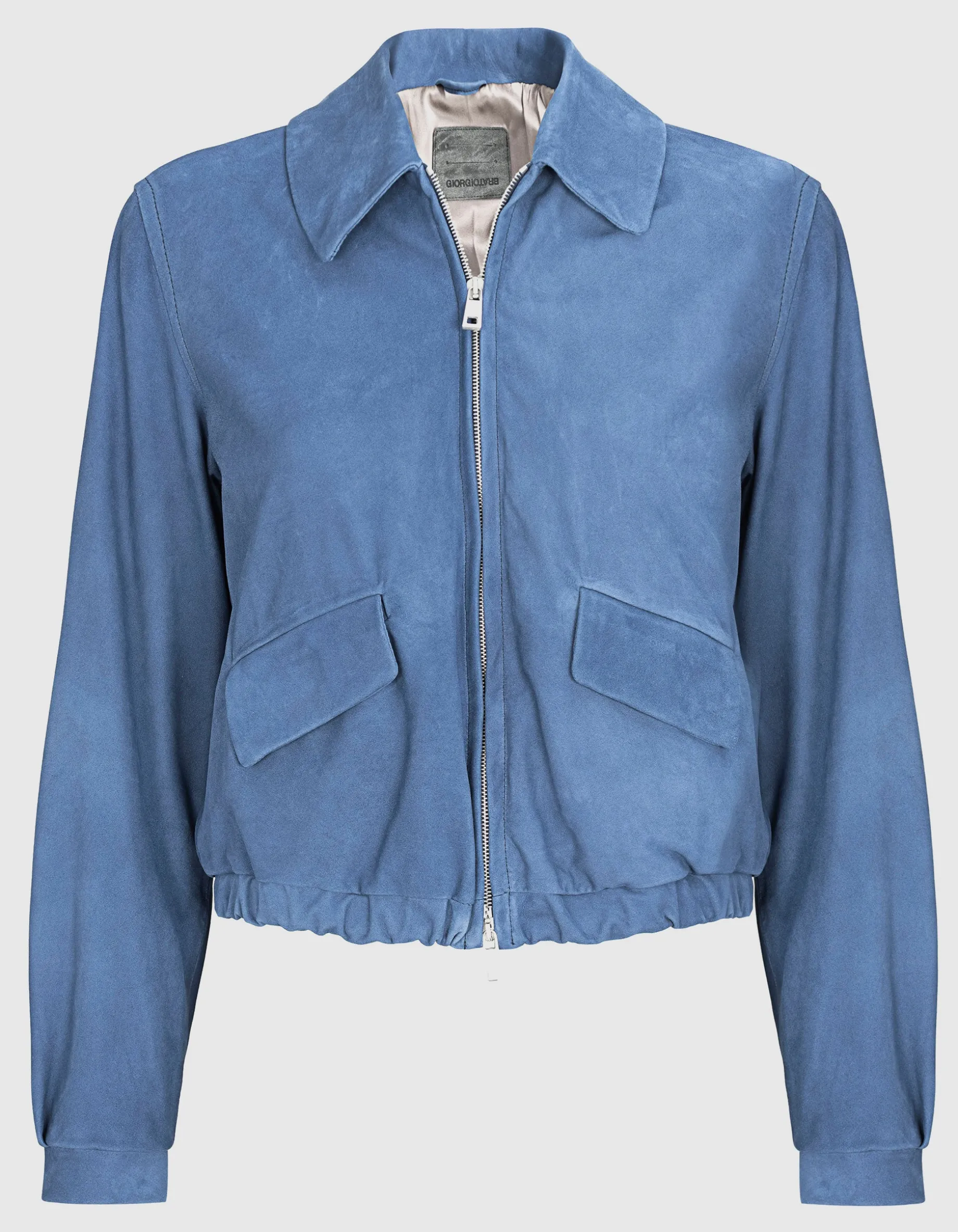 Veloursleder-Jacke mit Zipper