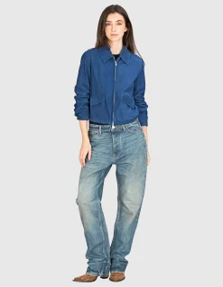 Veloursleder-Jacke mit Zipper