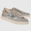 Veloursleder-Sneaker mit Glitter-Finish