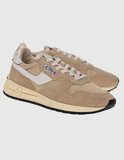 Veloursleder-Sneaker mit Nylon-Details
