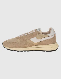 Veloursleder-Sneaker mit Nylon-Details