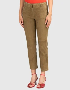 Veloursleder-Straight-Leg Hose Jen
