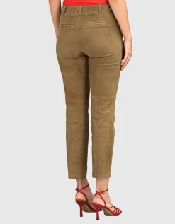Veloursleder-Straight-Leg Hose Jen