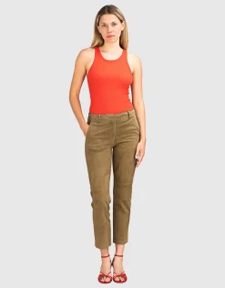 Veloursleder-Straight-Leg Hose Jen