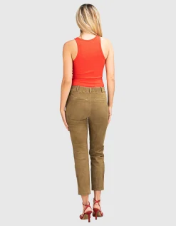Veloursleder-Straight-Leg Hose Jen
