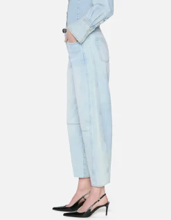 Washed-Out Barrel Jeans The Twisted