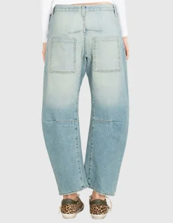 Washed-Out Barrel-Leg-Jeans Shon