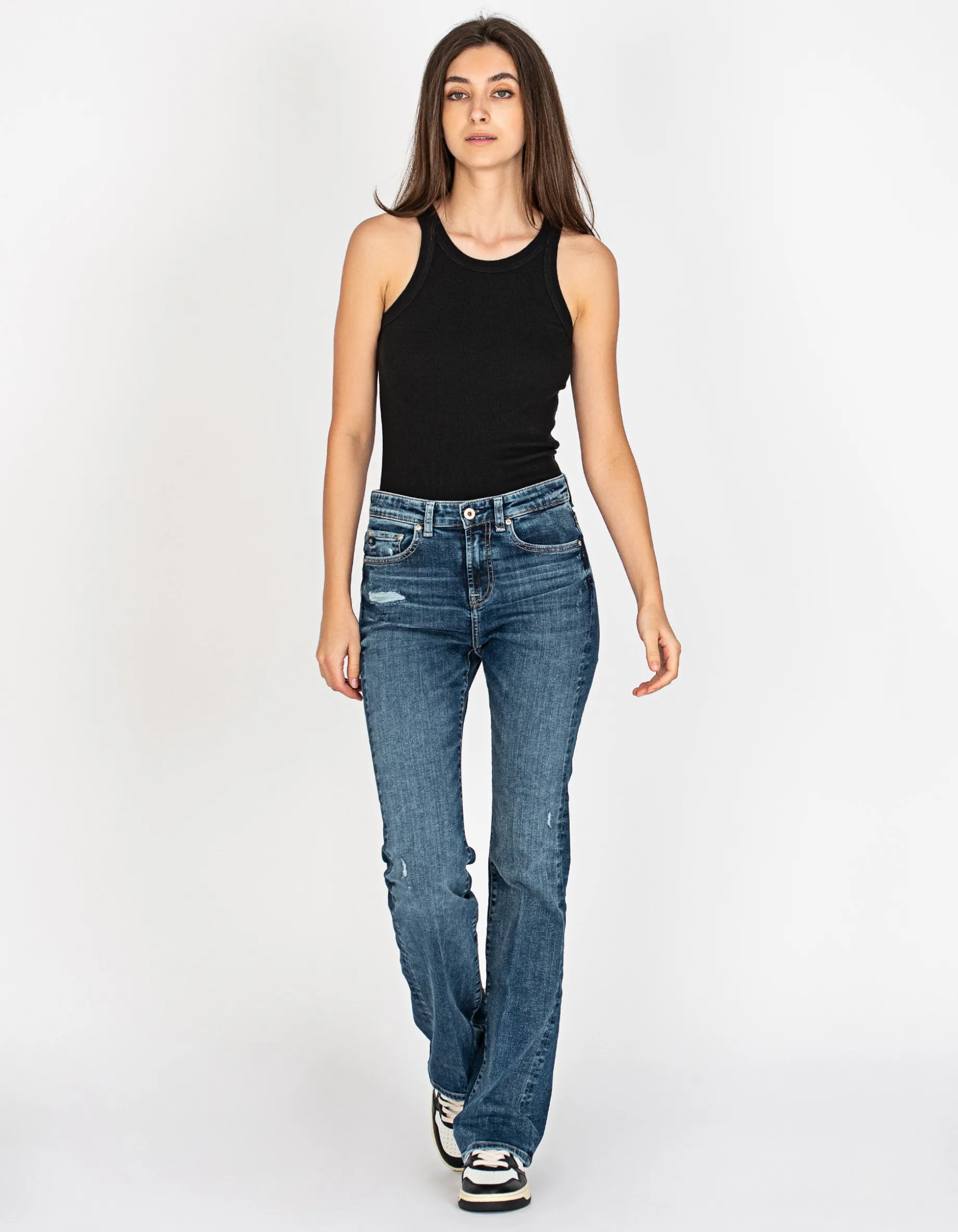 Washed-Out Bootcut Jeans