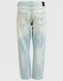 Washed-Out Crossover Jeans