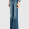 Washed-Out Flared-Leg Jeans