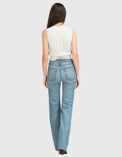 Washed-Out Flare-Leg Jeans Celia