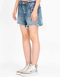 Washed-Out Jeans Shorts
