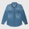 Washed-Out Jeanshemd mit Brusttaschen