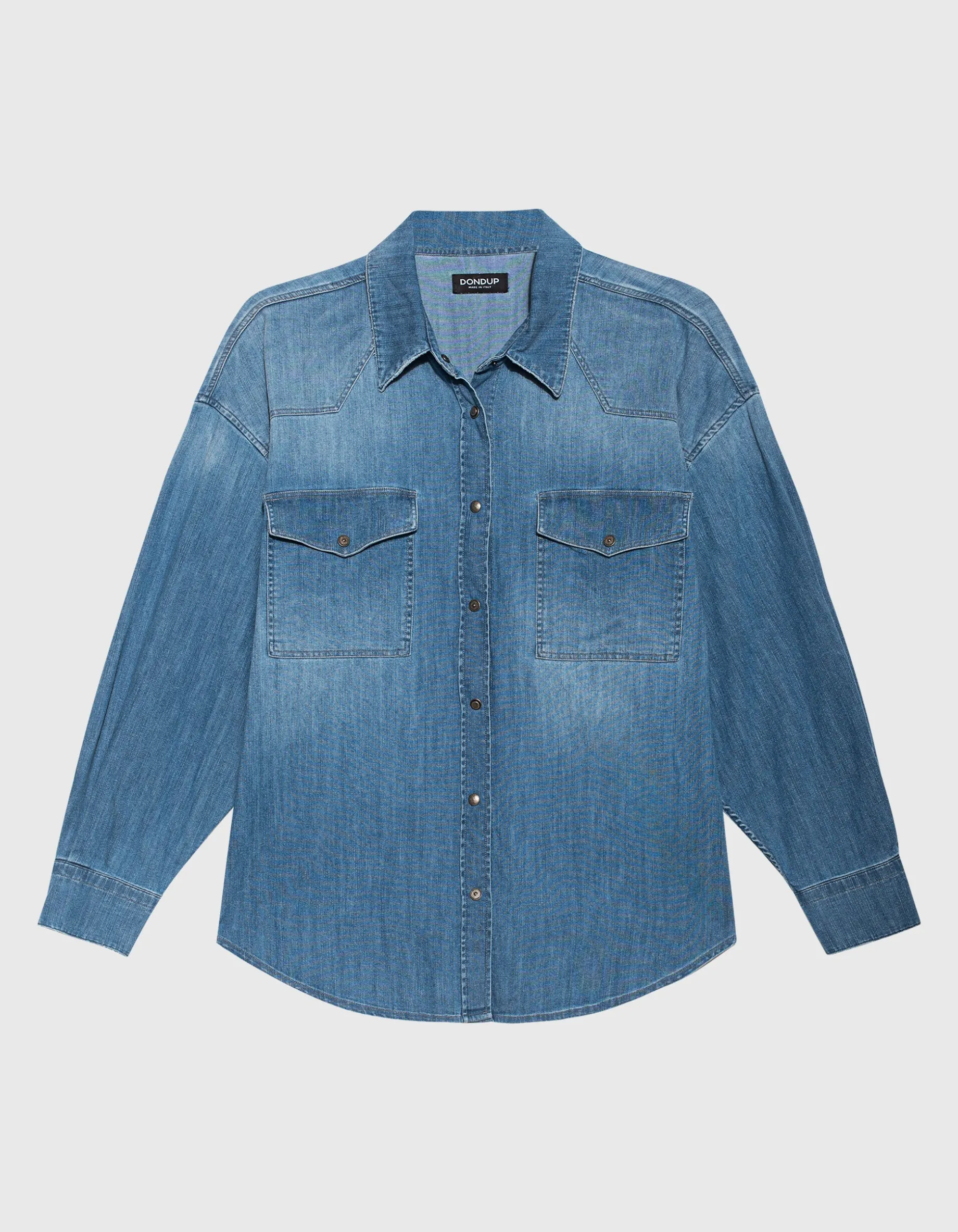 Washed-Out Jeanshemd mit Brusttaschen