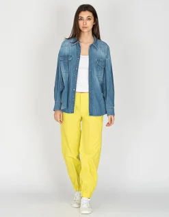 Washed-Out Jeanshemd mit Brusttaschen