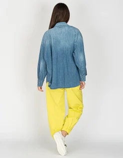 Washed-Out Jeanshemd mit Brusttaschen