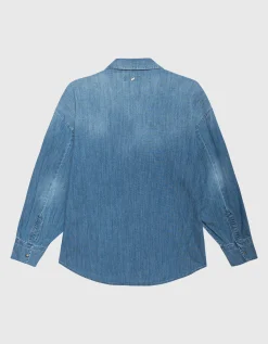 Washed-Out Jeanshemd mit Brusttaschen
