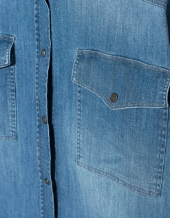 Washed-Out Jeanshemd mit Brusttaschen