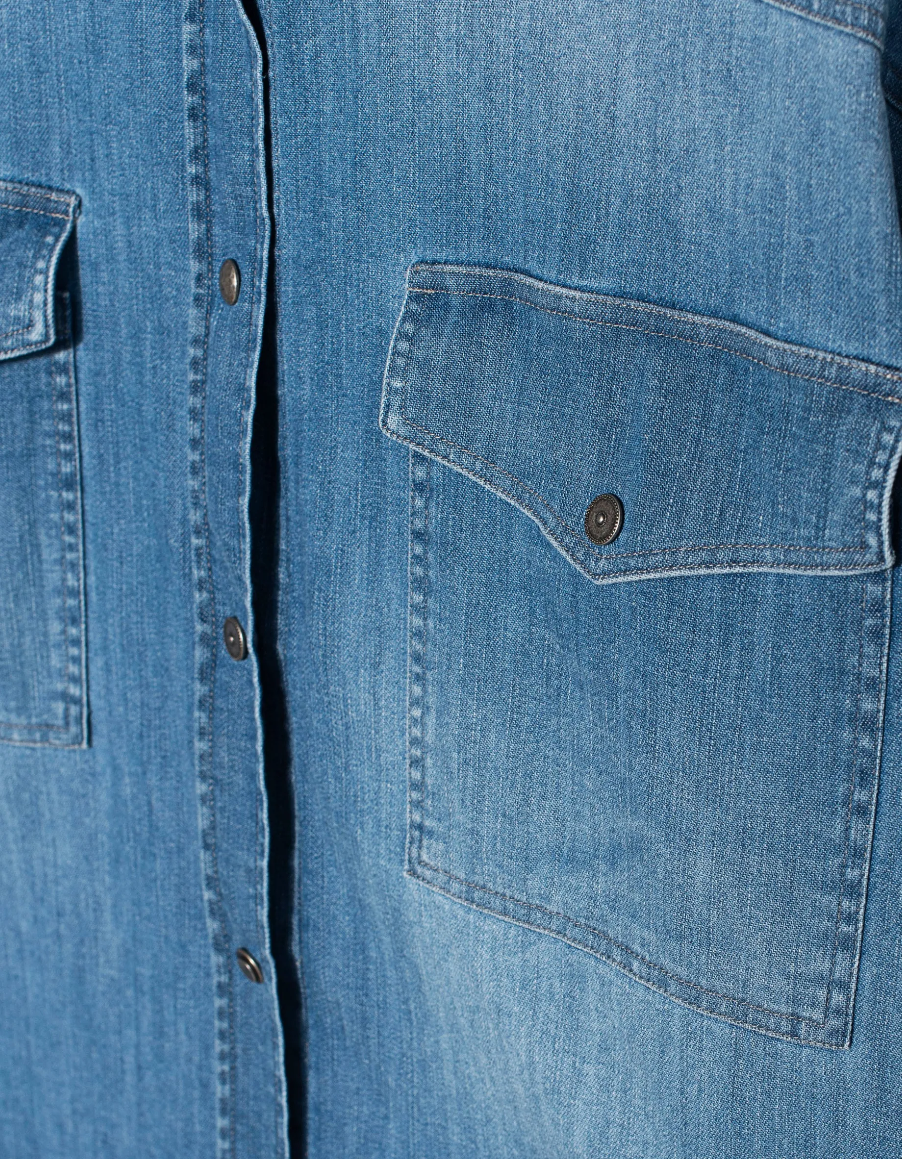 Washed-Out Jeanshemd mit Brusttaschen