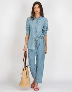Washed-Out Jeanshose Draper mit elastischem Bund