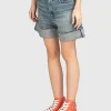 Washed-Out Jeans-Shorts