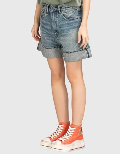 Washed-Out Jeans-Shorts