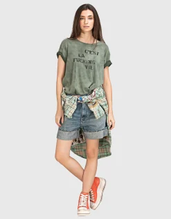 Washed-Out Jeans-Shorts