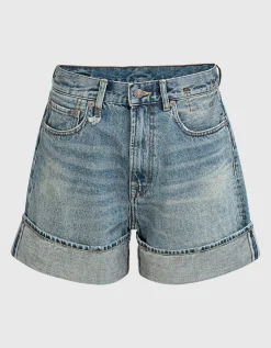 Washed-Out Jeans-Shorts