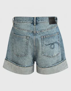 Washed-Out Jeans-Shorts