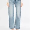 Washed-Out Straight Jeans