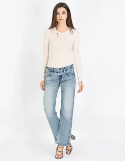 Washed-Out Straight Jeans