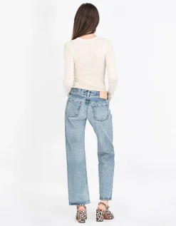 Washed-Out Straight Jeans