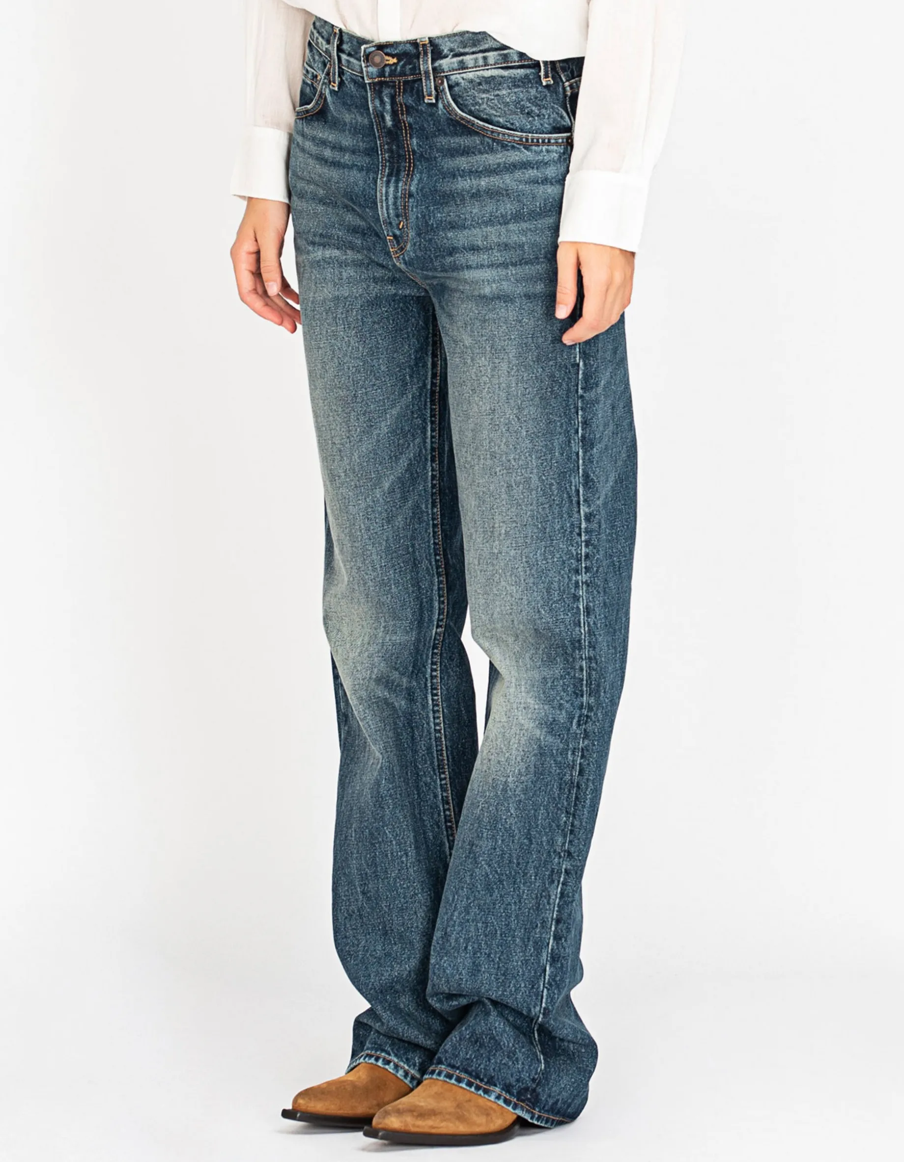 Washed-Out Straight-Leg Jeans Mitchell
