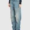 Washed-Out Tapered Jeans