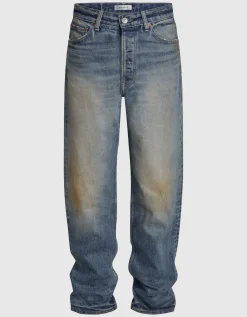 Washed-Out Tapered Jeans