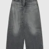 Washed-Out Wide-Leg Jeans