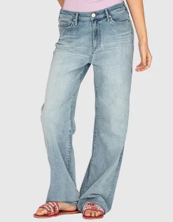 Washed-Out Wide-Leg Jeans