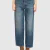 Washed-Out Wide-Leg Jeans