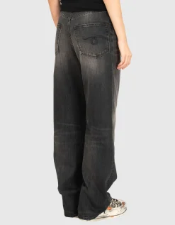 Washed-Out Wide-Leg Jeans