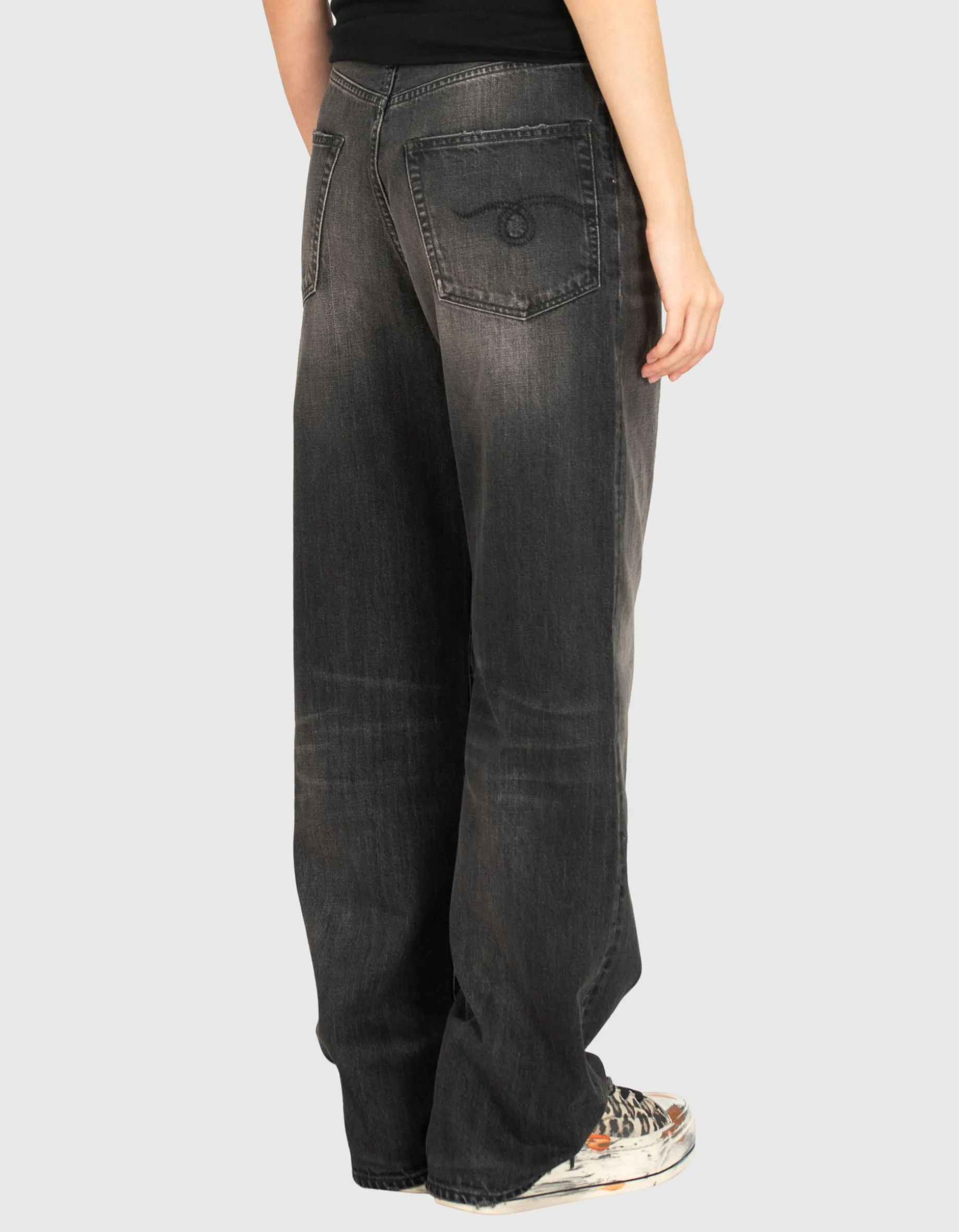 Washed-Out Wide-Leg Jeans