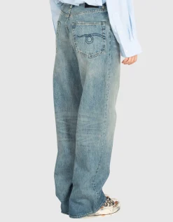Washed-Out Wide-Leg Jeans